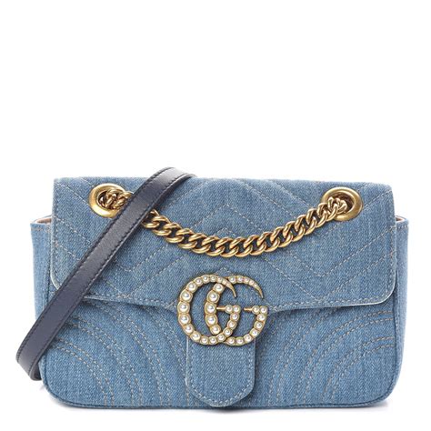 gucci denim bag for sale|gucci denim marmont bag.